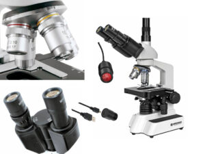 Professionele microscoop trinoculair met MicroOculair Full HD Camera